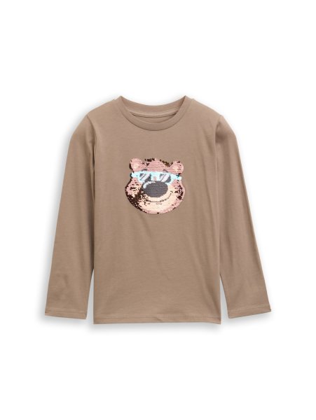 TOM TAILOR DENIM Langarmshirt mit Wendepailletten 10825435