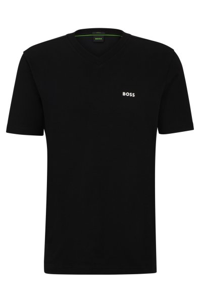 BOSS GREEN Regular-Fit T-Shirt aus Stretch-Baumwolle mit Kontrast-Logo 10730040