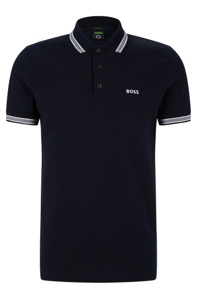 BOSS GREEN POLOSHIRT AUS BIO-BAUMWOLLE MIT KONTRASTFARBENEN LOGO-DETAILS 10645698