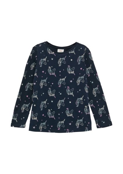 S.OLIVER Ausgestelltes Longsleeve mit All-over-Print 10776648