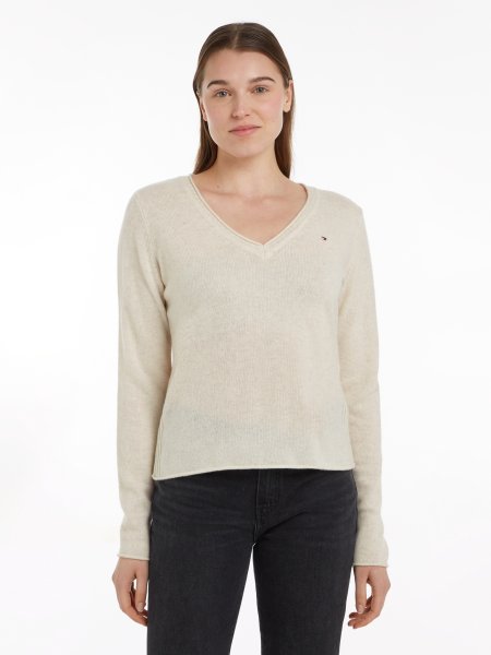 TOMMY HILFIGER Pullover aus reiner Wolle mit V-Ausschnitt 10755549