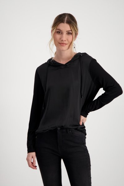 MONARI Satin Blusenshirt mit Kapuze 10787722