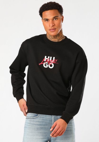 HUGO RED Relaxed-Fit Sweatshirt aus Baumwoll-Terry mit Doppel-Logo 10755329