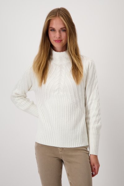 MONARI Gerippter Pullover mit Zopfmuster 10795405