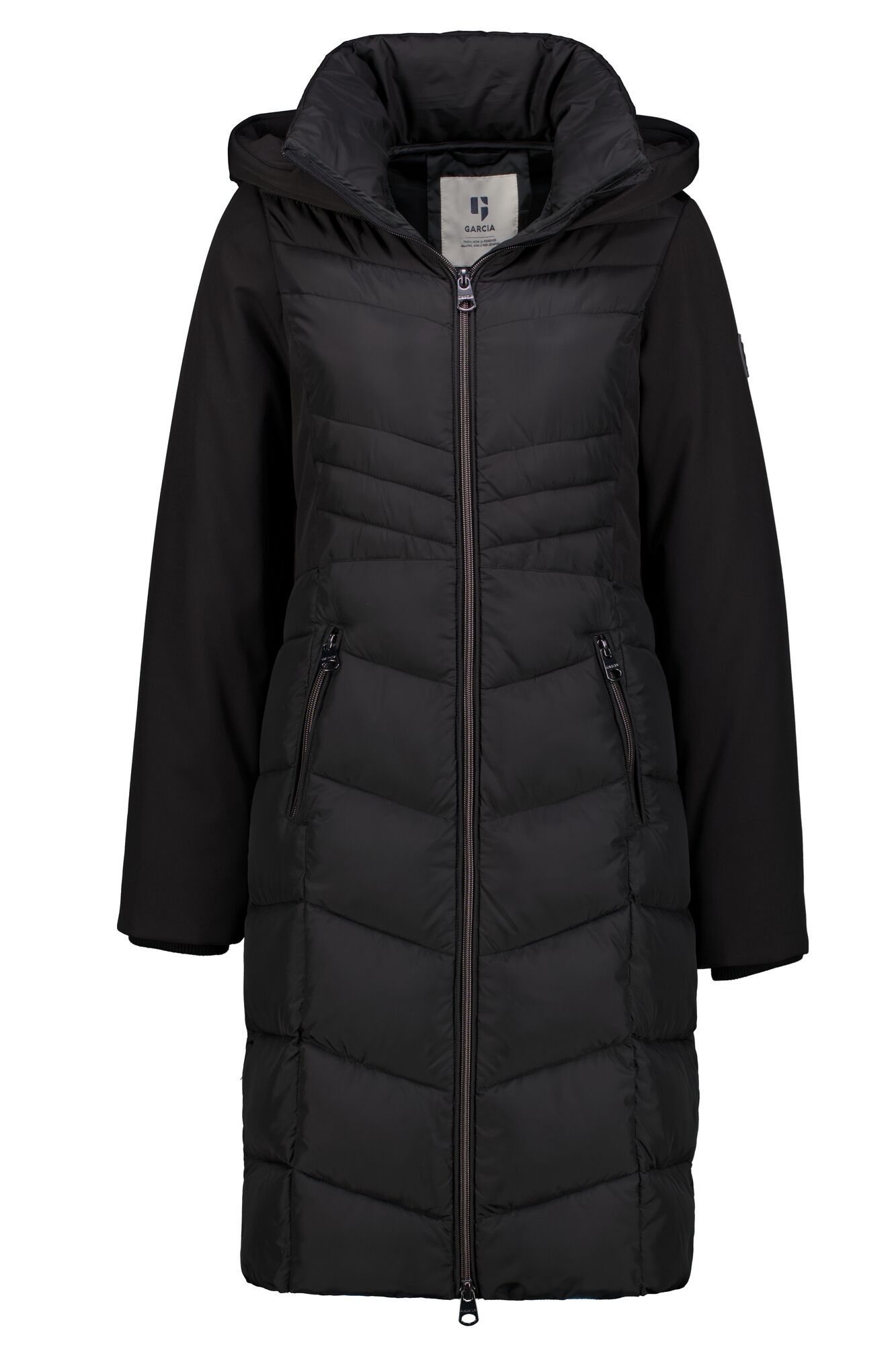 Reißverschluss Steppmantel Schwarz GlÃ¤nzend Damen Mantel Schwarze