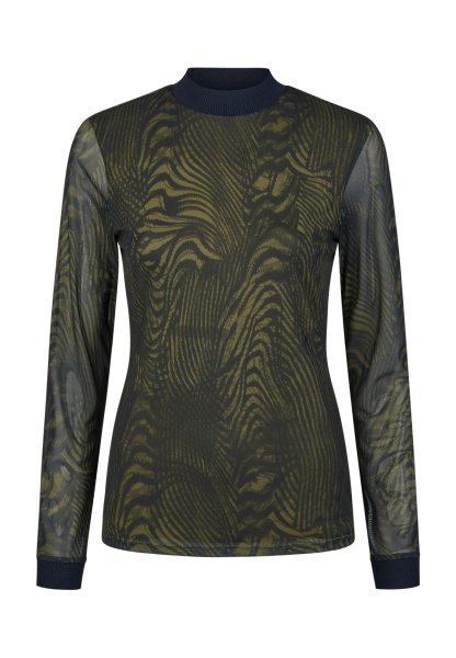 MARC AUREL Meshshirt mit abstraktem Linienprint 10793504