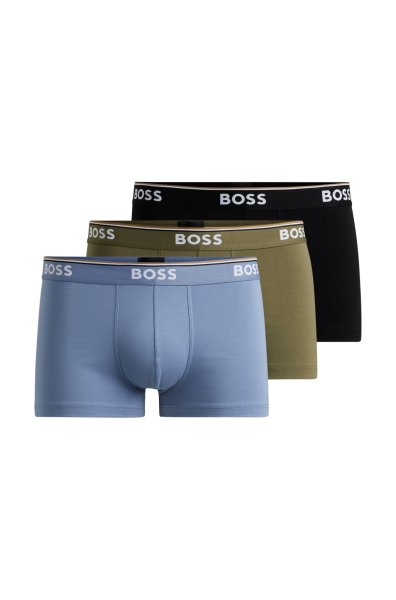 BOSS Dreier-Pack eng anliegende Boxershorts aus Stretch-Baumwolle mit kurzem Bein und Logos am Bund 10751103