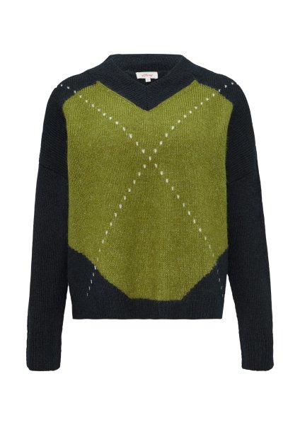 S.OLIVER Oversized Wollmix-Strickpullover mit Argyle-Muster 10764963