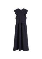Vorschau: MARC O´POLO DENIM Volant-Jerseykleid flared mit Baumwoll-Popelinerock 10801694