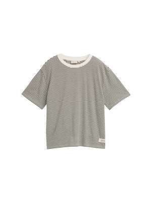 TOM TAILOR Denim Damen T-Shirt – Loose Fit, Aus Bio-Baumwolle, Mit Love-Print