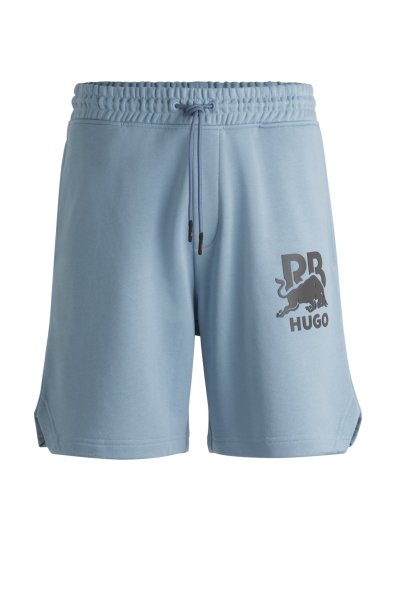 HUGO RED HUGO x RB Shorts aus Baumwoll-Terry mit Carbon-Stealth-Logo 10782469