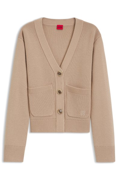 HUGO RED Strickjacke aus Woll-Mix mit Logo-Stickerei 10798153