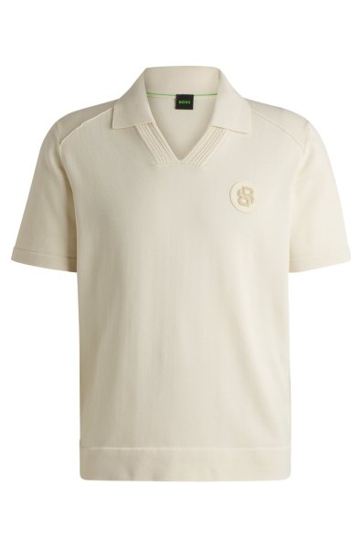 BOSS GREEN Poloshirt mit Johnny-Kragen und doppeltem Monogramm-Aufnäher 10749309