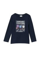 Vorschau: S.OLIVER Longsleeve in A-Linie mit Glitzerprint und 3D-Blüten 10814530