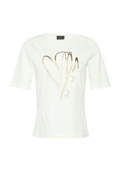 S.OLIVER BLACK LABEL T-Shirt aus Baumwollmix mit Metallic-Print 10788533