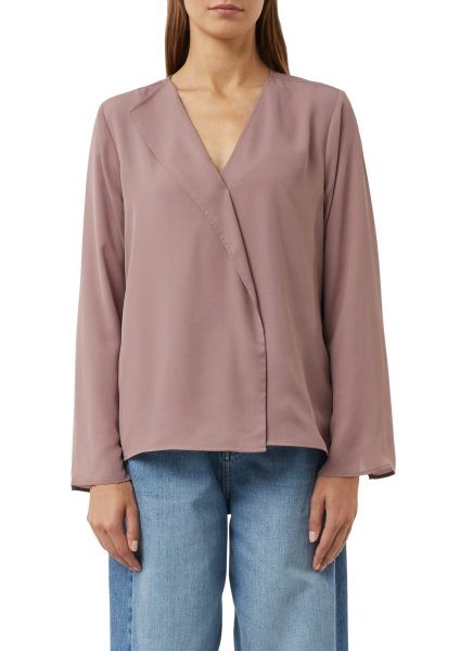 COMMA Feminine Bluse mit asymmetrischem Volant-Detail 10814792