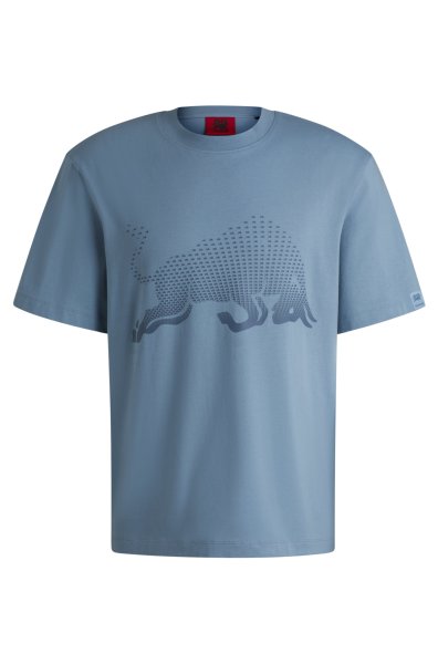 HUGO RED HUGO x RB T-Shirt aus Baumwoll-Jersey mit Stier-Grafik in Degradé-Optik 10782477