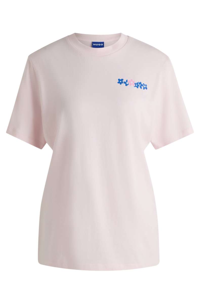 HUGO Damen T-Shirt Oversize | Mit Stack-Logo-Prägung – Bequem & Lässig Im Modernen Look