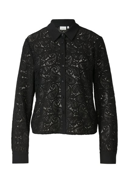 COMMA Semitransparente Hemdbluse aus Spitze 10820951