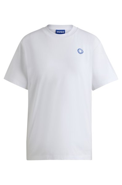 HUGO BLUE T-Shirt aus Baumwoll-Jersey mit Logo-Aufnäher 10749336