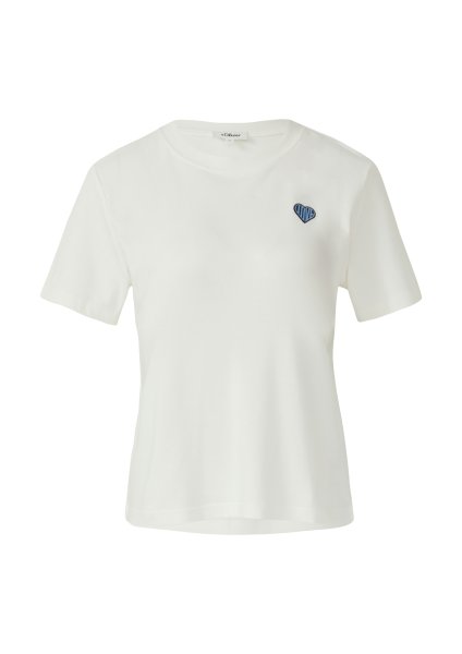 S.OLIVER T-Shirt aus Interlockjersey mit kleinem Patch 10811368