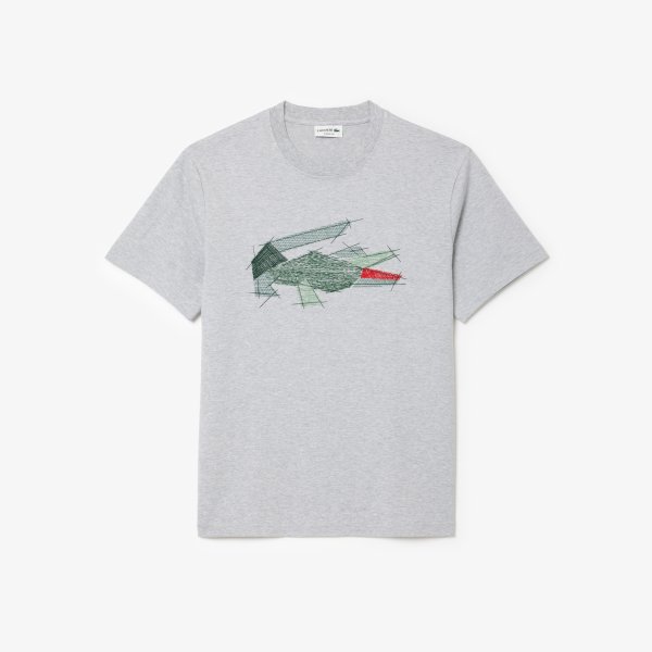 LACOSTE T-Shirt mit Krokodil-Grafik aus schwerer Baumwolle 10755036