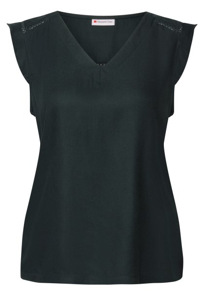 STREET ONE V-Neck Top mit Häkeldetails 10812007
