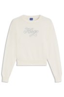 Vorschau: HUGO BLUE Relaxed-Fit Strickpullover mit Logo aus metallisierten Garnen 10805049