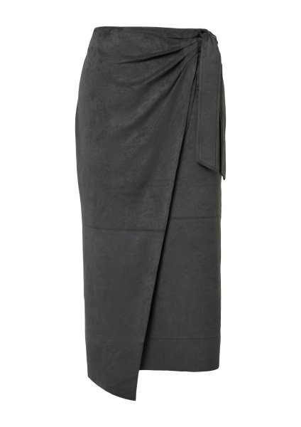 S.OLIVER BLACK LABEL Midirock in Wickel- und Veloursleder-Optik 10814585