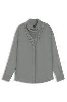 BOSS ORANGE Oversized Bluse mit Logos und Fransen 10798113