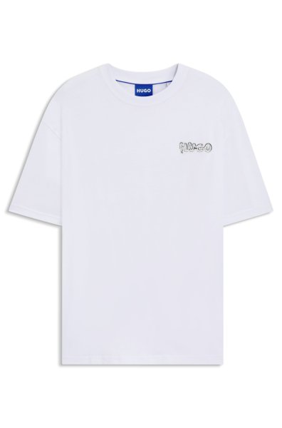 HUGO BLUE All-gender T-Shirt aus Baumwoll-Jersey mit Logo-Prints 10805033