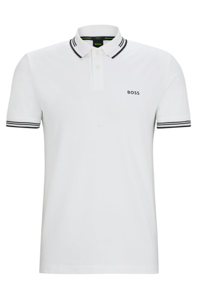 BOSS GREEN Slim-Fit Poloshirt aus Stretch-Baumwolle mit Branding 10781391