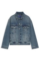 Vorschau: HUGO BLUE Loose-Fit Jacke aus blauem Stone-washed-Denim 10805006