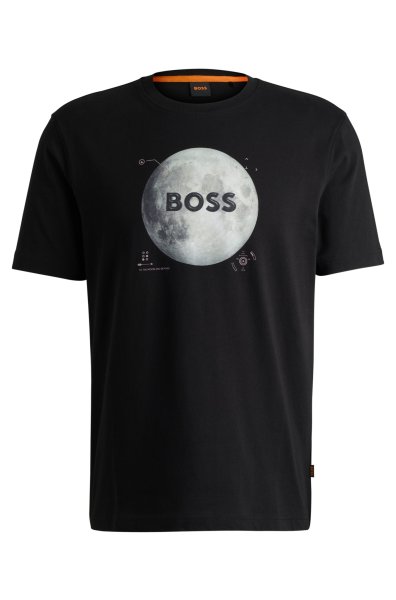 BOSS ORANGE T-Shirt aus Baumwoll-Jersey mit Artwork der Saison 10755597