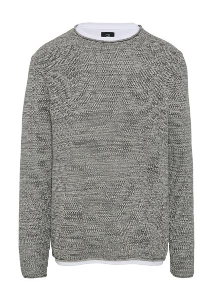 QS Melierter Strickpullover 10776512