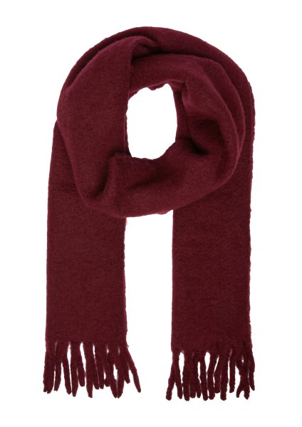 COMMA Breiter Schal aus weichem Wollmix mit Fransen 10814832