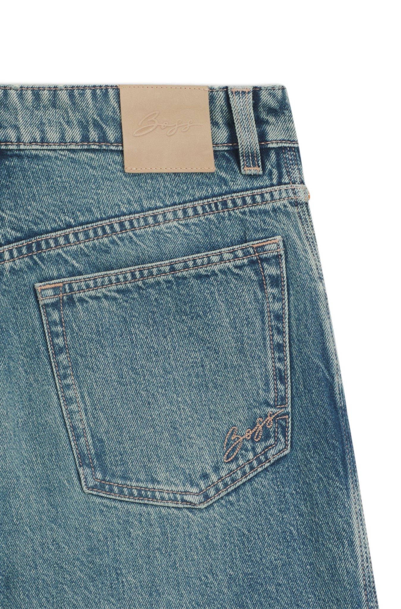 BOSS ORANGE Jeans aus festem Denim mit smaragdgrünem Finish und geradem Beinverlauf 10805497