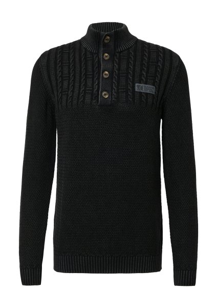 S.OLIVER Strickpullover mit Troyer-Kragen und Garment Dye 10814462