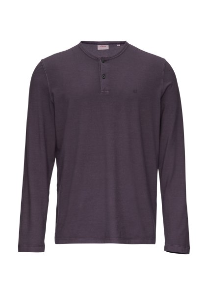 S.OLIVER Langarmshirt mit Henley-Ausschnitt und Garment Dye 10760982