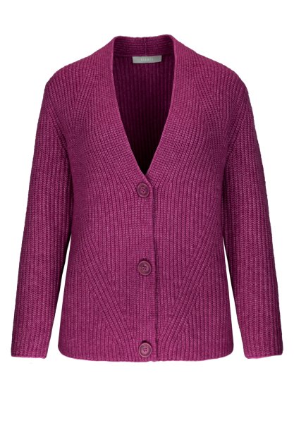 BIANCA Kuschelige Strickjacke mit V-Ausschnitt in Trendfarbe 10778118