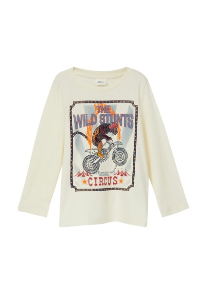 S.OLIVER Baumwoll-Langarmshirt mit Folienprint 10811109