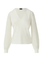Vorschau: S.OLIVER BLACK LABEL Feinstrickpullover mit V-Ausschnitt und semitransparenten Ärmeln 10811286