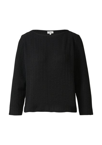 S.OLIVER Strukturiertes Shirt mit verkürztem Ärmel 10814699