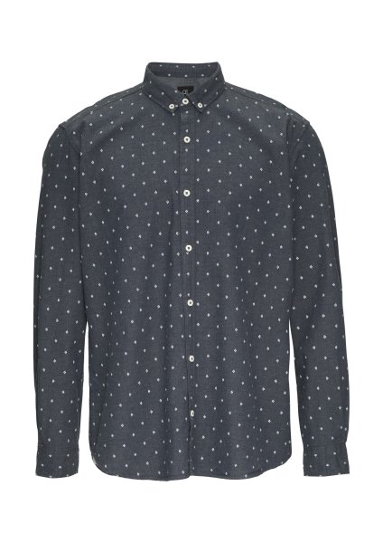 QS Regular Fit: Hemd mit All-over-Print und Button-Down-Kragen 10761029