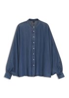 Vorschau: Boss Orange Relaxed-Fit Bluse in Denim-Optik mit Kimonoärmeln 10824036