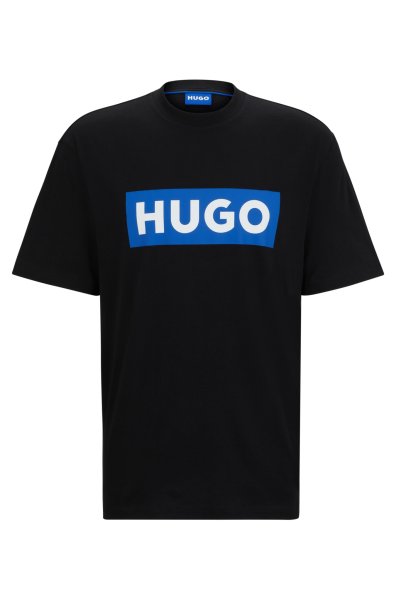 HUGO BLUE T-Shirt aus Baumwoll-Jersey mit blauem Logo 10782237