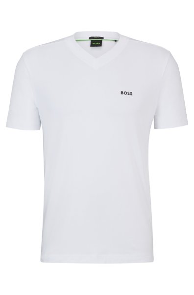 BOSS GREEN Regular-Fit T-Shirt aus Stretch-Baumwolle mit Kontrast-Logo 10730040