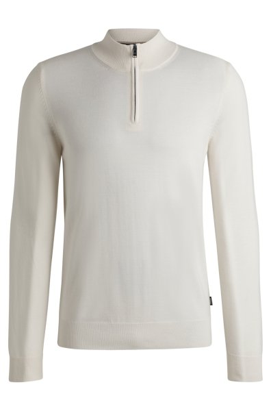 BOSS Pullover aus Schurwolle mit Troyerkragen 10807920