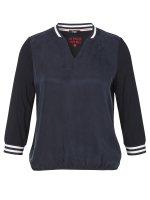 Vorschau: FRAPP 3/4-Arm Blusenshirt mit seidiger Front und Gummizugbund 10789326