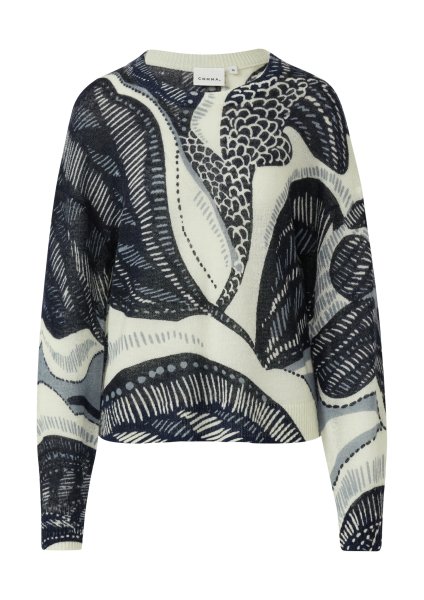 COMMA Wollmixpullover im Relaxed Fit mit All-over-Artwork 10811336
